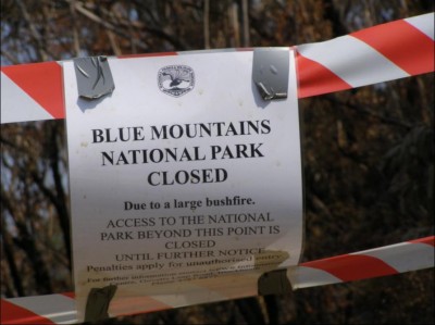 Due to a 'large' bushfire...