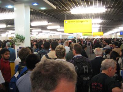 Airport Congestion from Immigration
