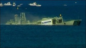 Navy dumps HMAS Adelaide off Avoca Beach