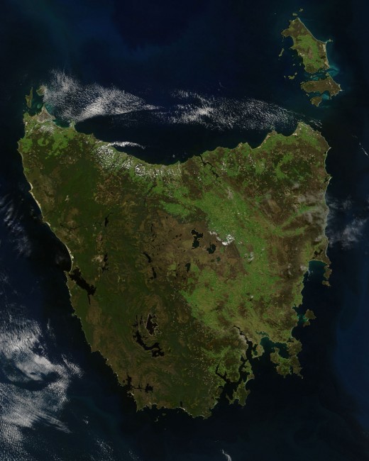 Tasmania satellite image