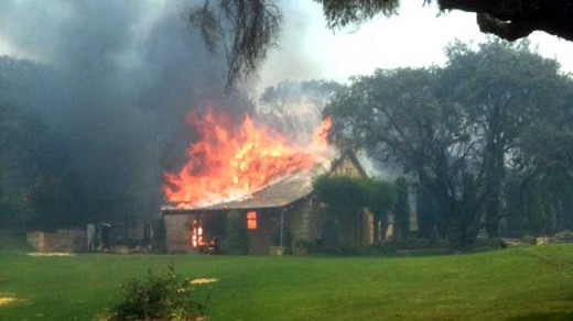 House inflamed near Prevelly (Andre Vanderheyden, Perth Now)